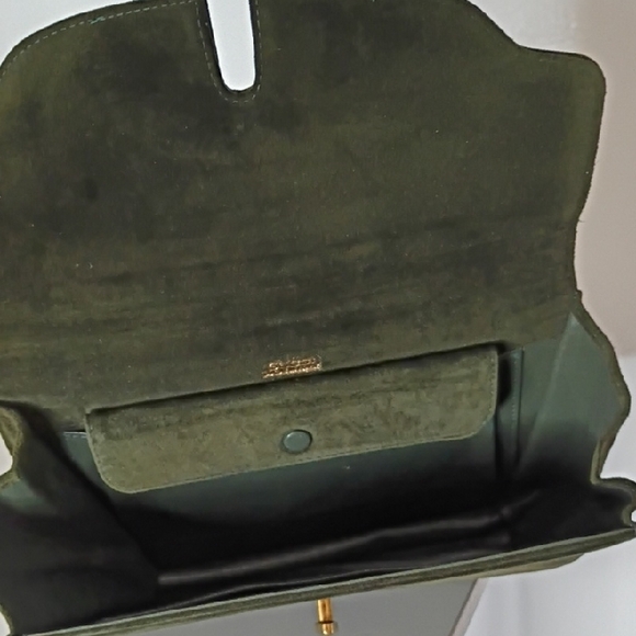 Vintage Gucci Olive Green Suede Shoulder Bag Purse Rare - Picture 3 of 9